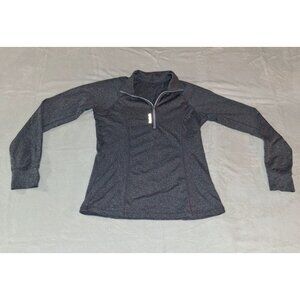 Reebok Thumbhole Wicking 1/4 Zip Pullover Shirt Women's Small Gray Long Sleeve